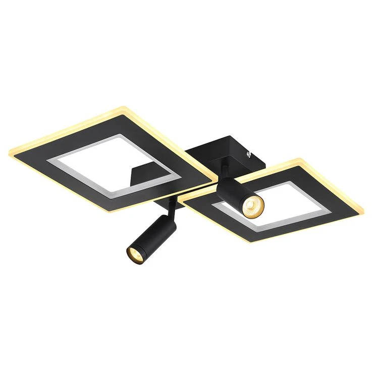 LED Deckenleuchte, RGB Farbwechlser, Dimmbar, 2 Quadrate – Bild 13