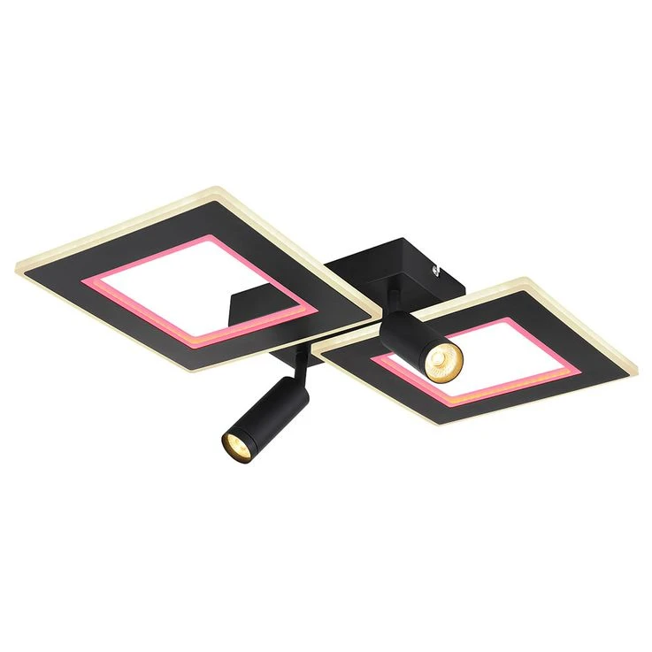LED Deckenleuchte, RGB Farbwechlser, Dimmbar, 2 Quadrate – Bild 15