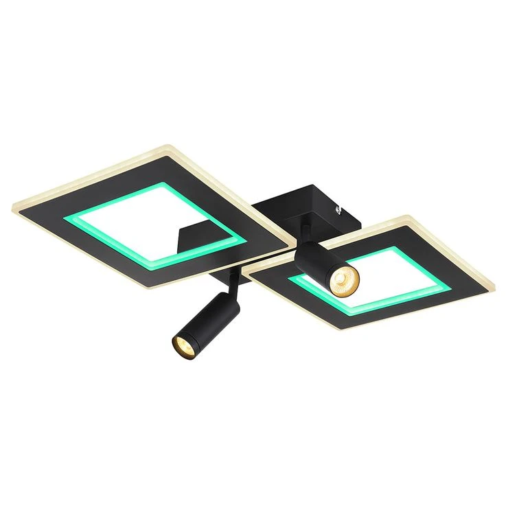 LED Deckenleuchte, RGB Farbwechlser, Dimmbar, 2 Quadrate – Bild 16