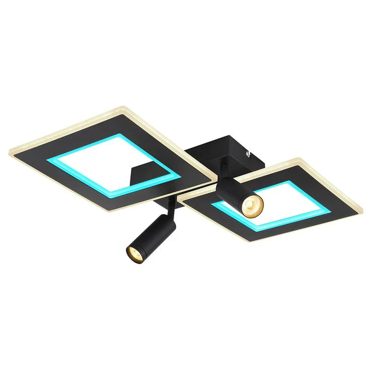 LED Deckenleuchte, RGB Farbwechlser, Dimmbar, 2 Quadrate – Bild 17