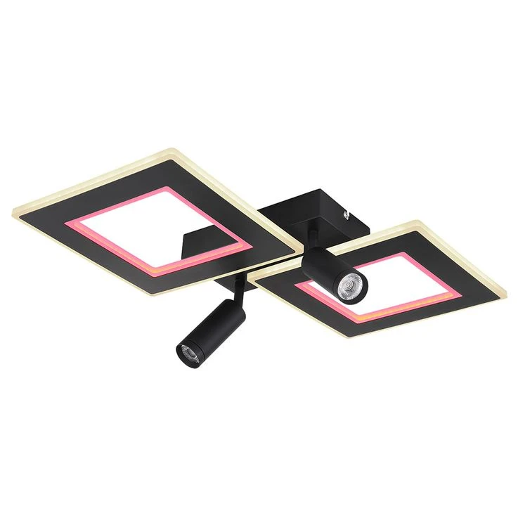 LED Deckenleuchte, RGB Farbwechlser, Dimmbar, 2 Quadrate – Bild 18