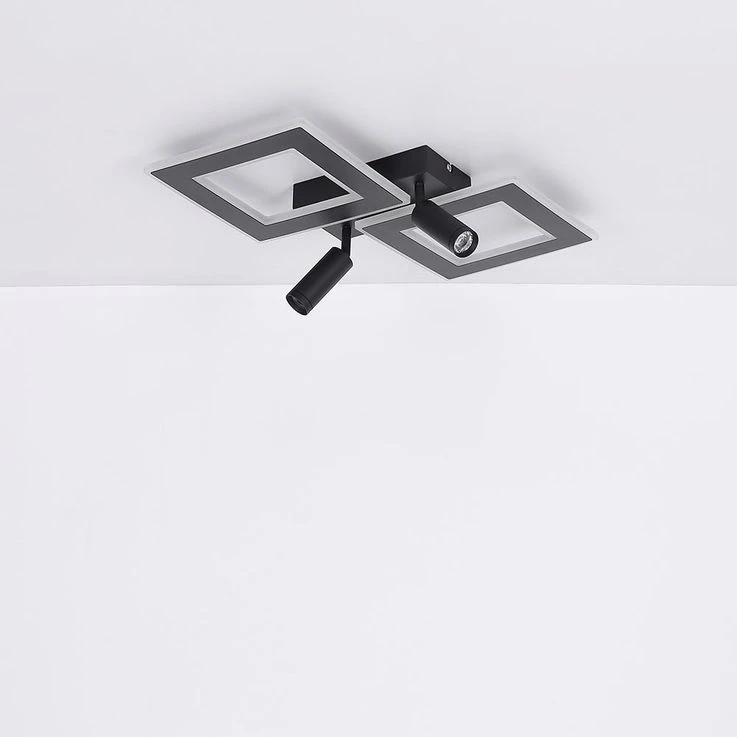 LED Deckenleuchte, RGB Farbwechlser, Dimmbar, 2 Quadrate – Bild 11