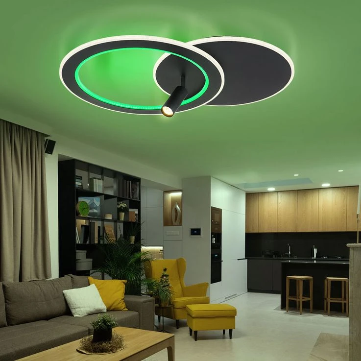 LED Deckenleuchte, RGB Farbwechsler, Dimmbar, CCT, L 69,5 Cm – Bild 3