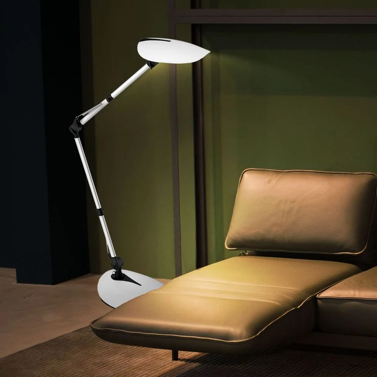 LED Tischlampe, Gelenke Verstellbar, Silber, H 79 Cm
