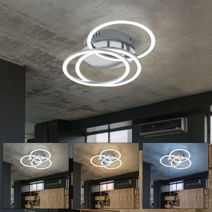 LED Deckenleuchte, Fernbedienung, Dimmbar, Beweglich, B 43 Cm