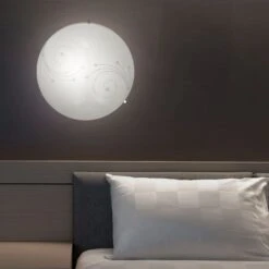 Wandlampe, Dekormuster Kristalle, Weiß, D 30cm