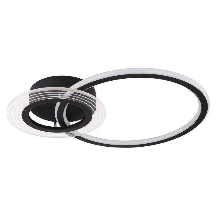 LED Deckenleuchte, Dimmbar, Fernbedienung, Schwarz, L 54,5cm – Bild 2