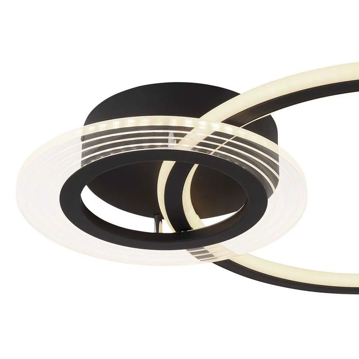 LED Deckenleuchte, Dimmbar, Fernbedienung, Schwarz, L 54,5cm – Bild 7