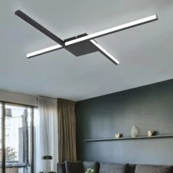 LED Deckenleuchte, Designlampe, Metall, Schwarz