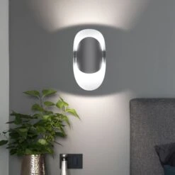 Wandleuchte, Stahl, Weiß H 30 Cm