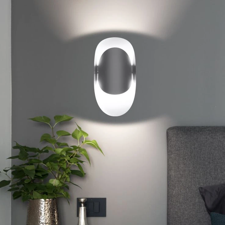 Wandleuchte, Stahl, Weiß H 30 Cm