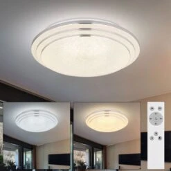 LED Deckenleuchte, Kristalle, Fernbedienung, Dimmbar, D 40 Cm