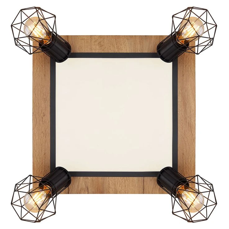 LED Deckenlampe, Holzoptik, Gitterspots Schwenkbar, L 45 Cm – Bild 9