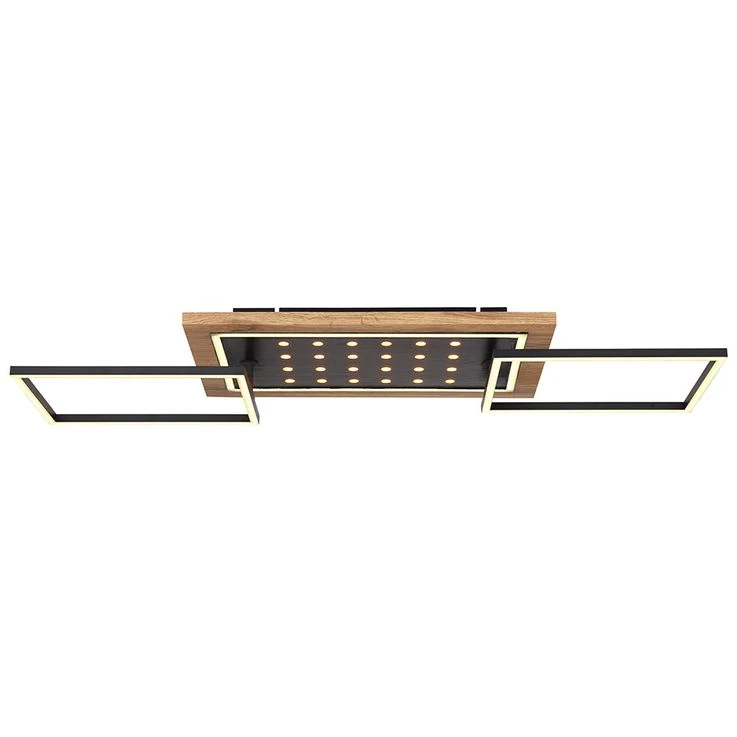 LED Deckenlampe, Holzoptik, Metall Schwarz, Rahmen Beweglich – Bild 10