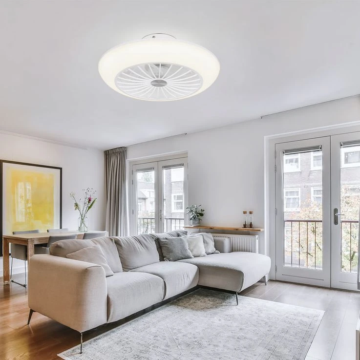 LED Deckenventilator, 3 Stufen, Weiß, D 30 Cm