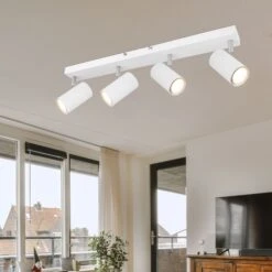 Deckenstrahler, Metall, Weiß, 4 Flammig