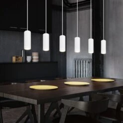 Hängeleuchte, Metall, Weiß, 6 Flammig