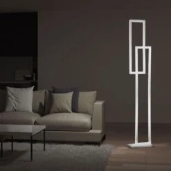 LED Stehleuchte, ALU, Dimmbar, Fußschalter, H 154 Cm