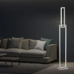 LED Stehleuchte, ALU, Fußdimmer Stufenlos, H 146 Cm