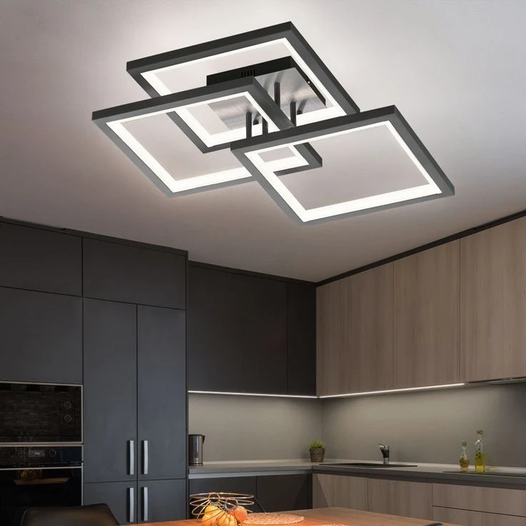 LED Deckenleuchte, Dimmbar 3-Stufen, Dunkelgrau, L 56 Cm – Bild 3