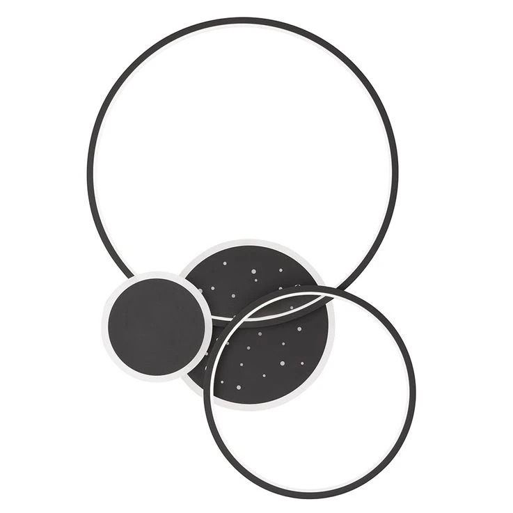 LED Deckenleuchte, Ring-Design, Dimmbar, Schwarz, L 54 Cm – Bild 7