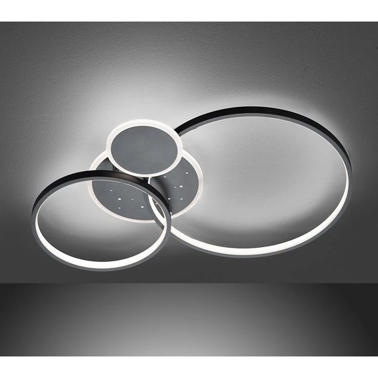 LED Deckenleuchte, Ring-Design, Dimmbar, Schwarz, L 54 Cm – Bild 5