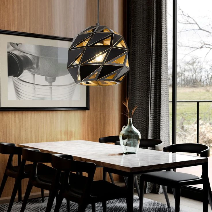 Pendellampe, Eisen, Schwarz, Höhenverstellbar, 150cm, JUBA – Bild 4