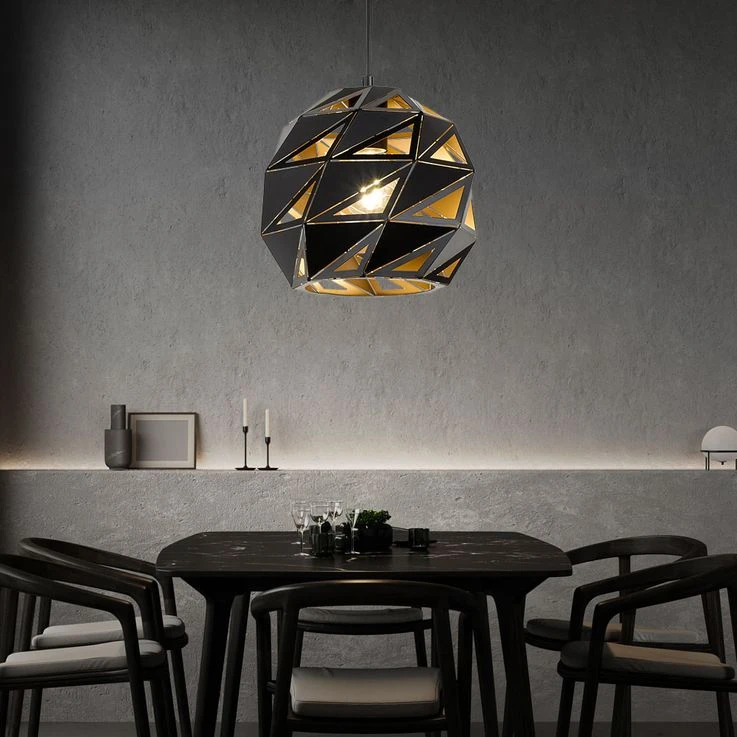 Pendellampe, Eisen, Schwarz, Höhenverstellbar, 150cm, JUBA – Bild 5