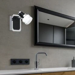 LED Wandleuchte, Schwarz, Spot Beweglich, H 13 Cm