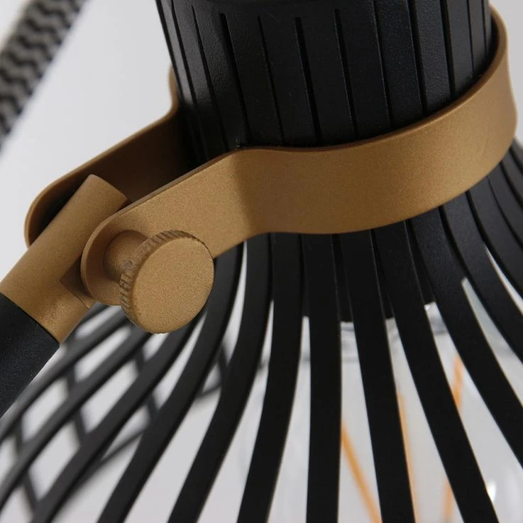 Tischlampe, Retro, Metall, Schwarz Gold, Verstellbar, H 60cm – Bild 6