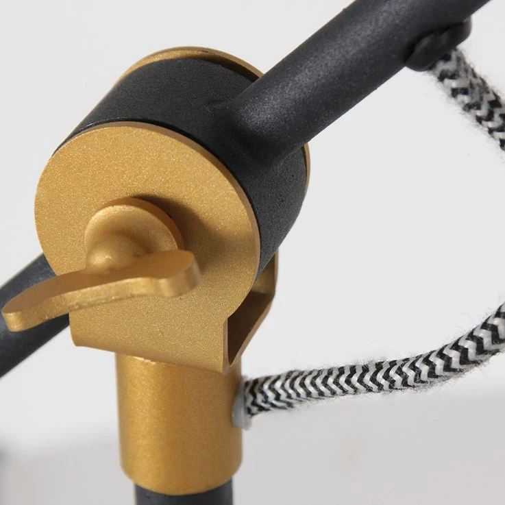 Tischlampe, Retro, Metall, Schwarz Gold, Verstellbar, H 60cm – Bild 9