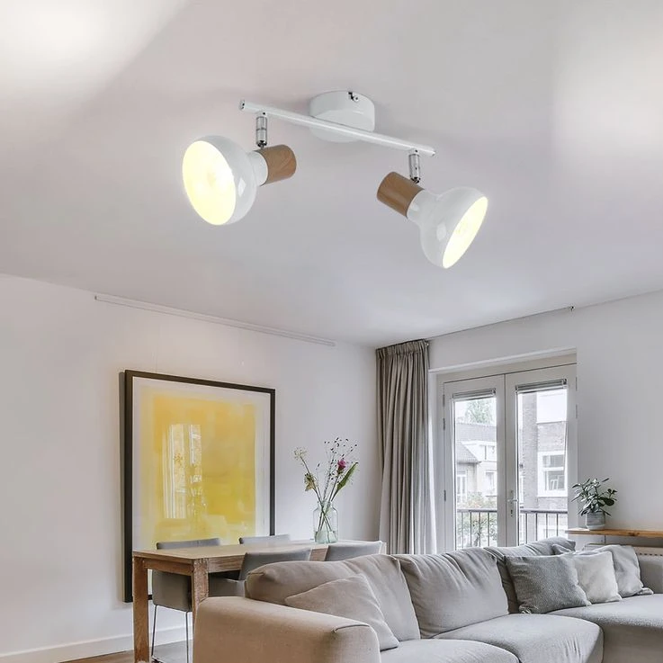 Deckenleuchte, 2-Flammig, Spots Beweglich, Weiß, L 35,5 Cm – Bild 6