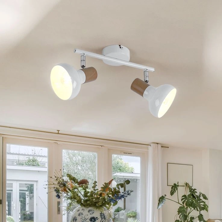 Deckenleuchte, 2-Flammig, Spots Beweglich, Weiß, L 35,5 Cm – Bild 4