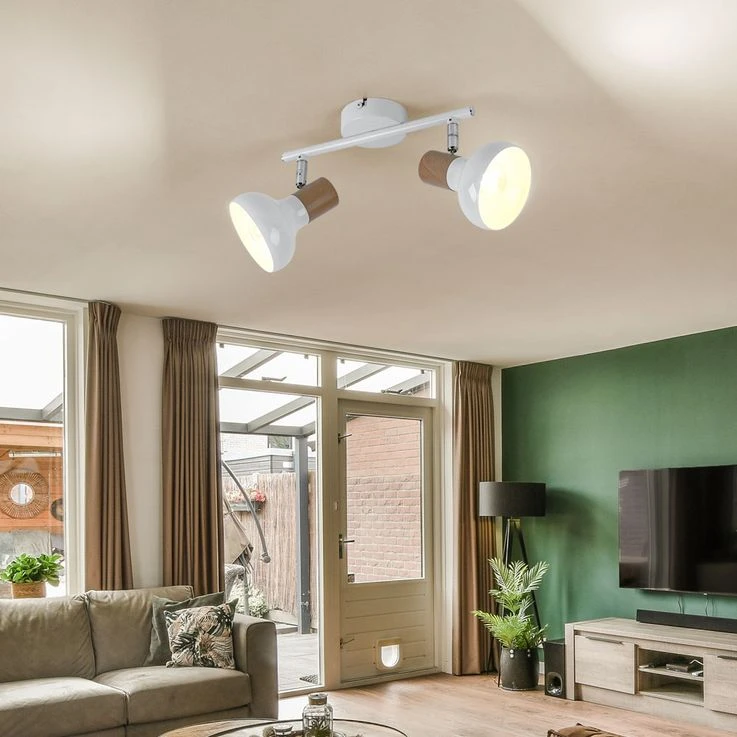 Deckenleuchte, 2-Flammig, Spots Beweglich, Weiß, L 35,5 Cm – Bild 8