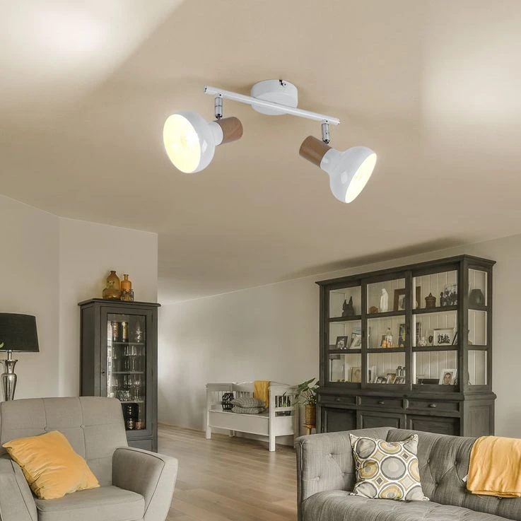 Deckenleuchte, 2-Flammig, Spots Beweglich, Weiß, L 35,5 Cm – Bild 7