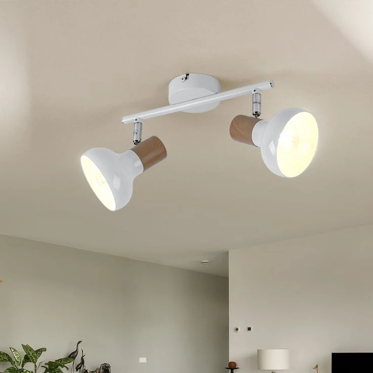 Deckenleuchte, 2-Flammig, Spots Beweglich, Weiß, L 35,5 Cm – Bild 3