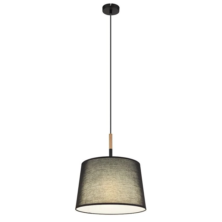 Hängeleuchte, Holz, Textil, D 38 Cm – Bild 5