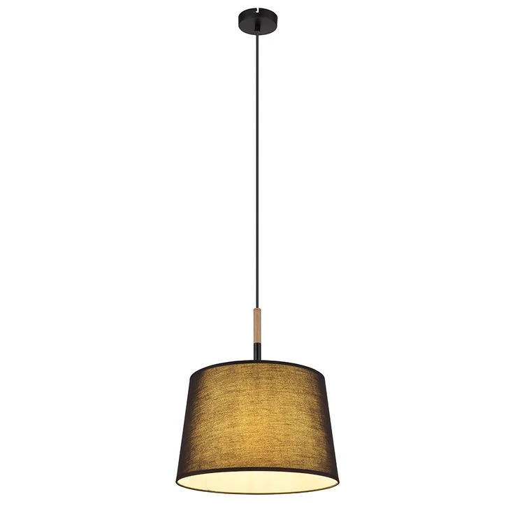 Hängeleuchte, Holz, Textil, D 38 Cm – Bild 6