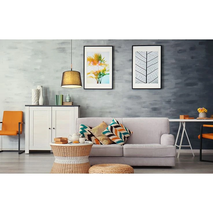 Hängeleuchte, Holz, Textil, D 38 Cm – Bild 4