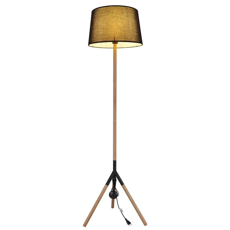 Stehlampe, Metall, Holz, H 160cm – Bild 9