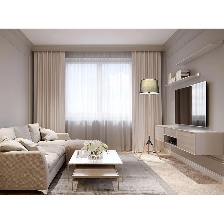 Stehlampe, Metall, Holz, H 160cm – Bild 4