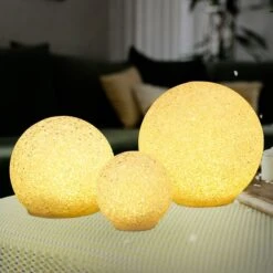 LED Tischlampe, Kugeln, Weiß, Schlafzimmer, D 15cm