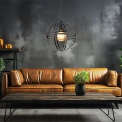 Hängeleuchte, Metall, Schwarz, D 30 Cm