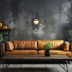 Hängeleuchte, Metall, Schwarz, D 40 Cm