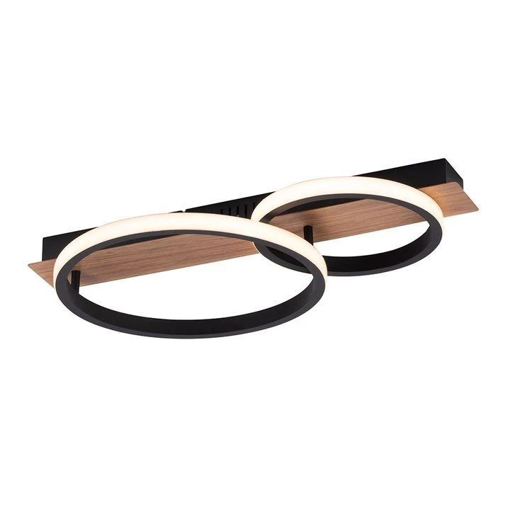 LED Holzleuchte, Metall Schwarz, Holzoptik, L 53 Cm – Bild 10