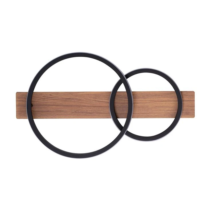 LED Holzleuchte, Metall Schwarz, Holzoptik, L 53 Cm – Bild 9