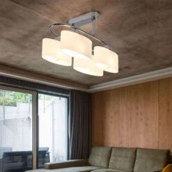 Deckenleuchte Aus Chrom Und Glas