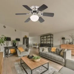 Deckenventilator, Zugschalter, Glas, 76 Cm, UGO