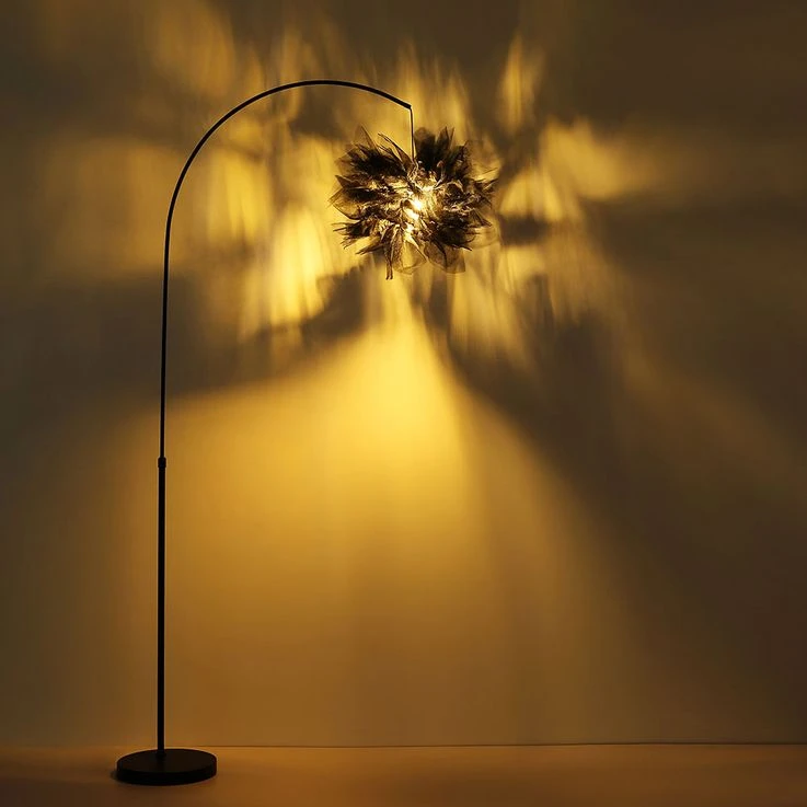 Stehleuchte, Metall Textil, Schwarz, H 196cm – Bild 6