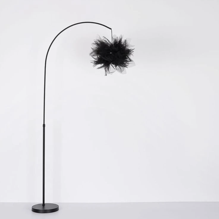 Stehleuchte, Metall Textil, Schwarz, H 196cm – Bild 8